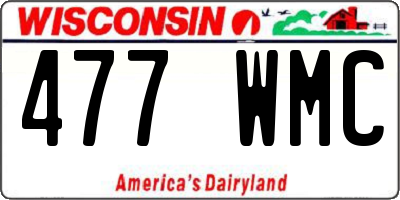 WI license plate 477WMC