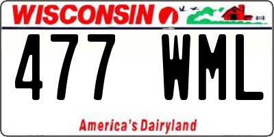 WI license plate 477WML