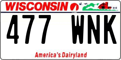 WI license plate 477WNK