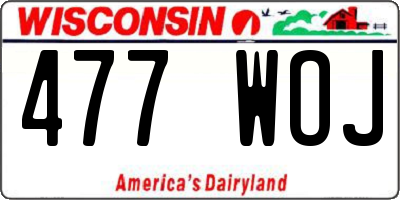WI license plate 477WOJ