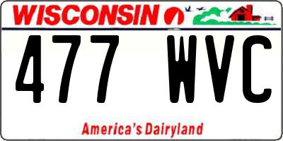 WI license plate 477WVC