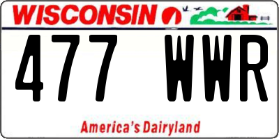 WI license plate 477WWR
