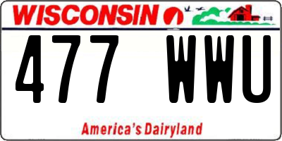 WI license plate 477WWU