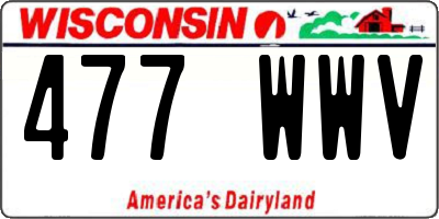 WI license plate 477WWV