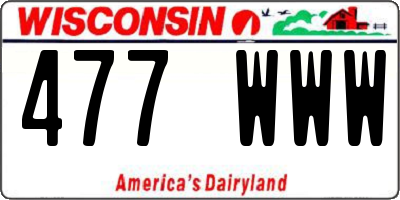 WI license plate 477WWW