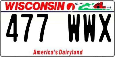 WI license plate 477WWX