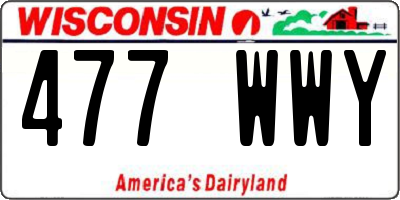 WI license plate 477WWY