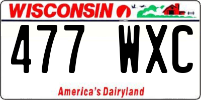 WI license plate 477WXC