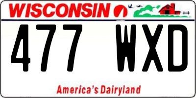 WI license plate 477WXD