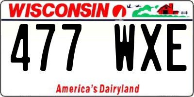 WI license plate 477WXE