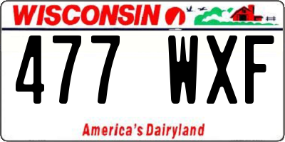 WI license plate 477WXF