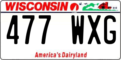 WI license plate 477WXG
