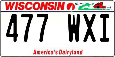 WI license plate 477WXI