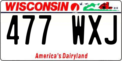 WI license plate 477WXJ