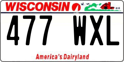 WI license plate 477WXL