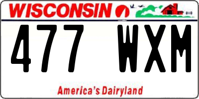 WI license plate 477WXM