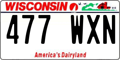 WI license plate 477WXN
