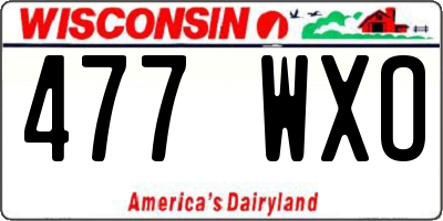 WI license plate 477WXO