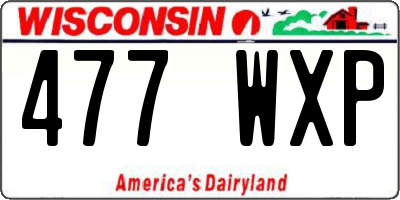 WI license plate 477WXP