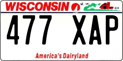 WI license plate 477XAP