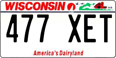 WI license plate 477XET