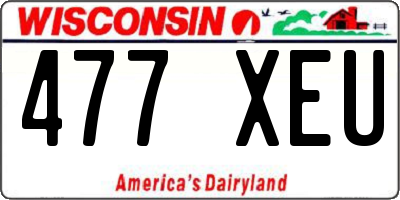 WI license plate 477XEU