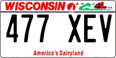 WI license plate 477XEV