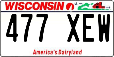 WI license plate 477XEW