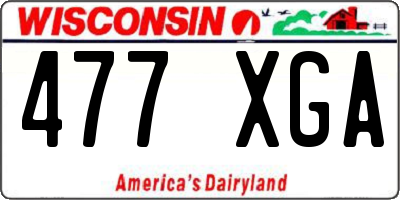 WI license plate 477XGA