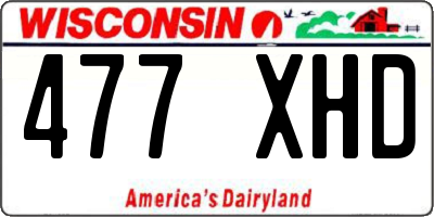WI license plate 477XHD