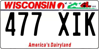 WI license plate 477XIK