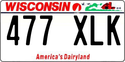 WI license plate 477XLK