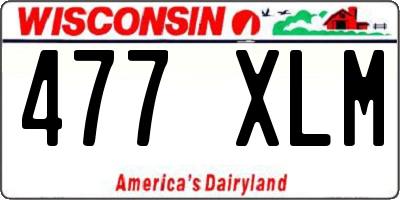 WI license plate 477XLM