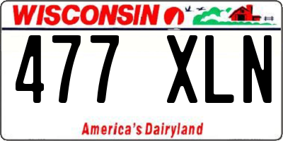 WI license plate 477XLN