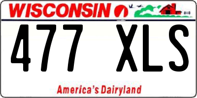 WI license plate 477XLS