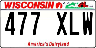 WI license plate 477XLW
