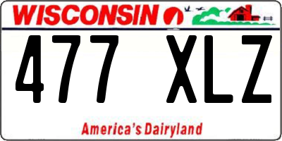 WI license plate 477XLZ