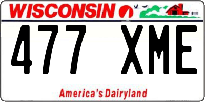 WI license plate 477XME