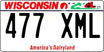 WI license plate 477XML