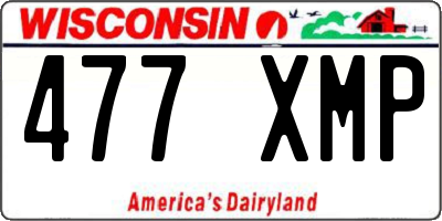 WI license plate 477XMP