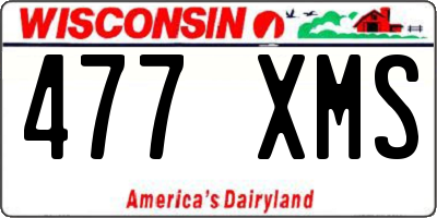 WI license plate 477XMS