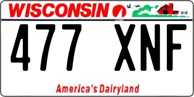 WI license plate 477XNF