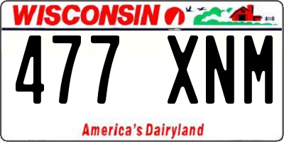 WI license plate 477XNM