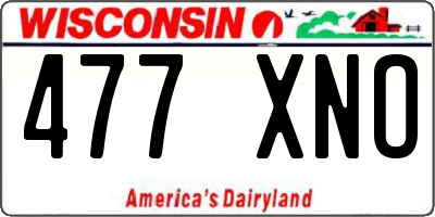 WI license plate 477XNO