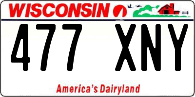 WI license plate 477XNY