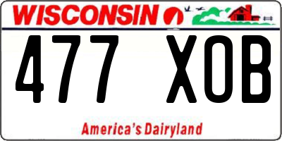 WI license plate 477XOB