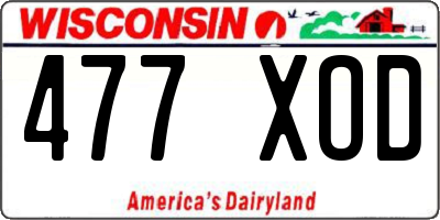 WI license plate 477XOD