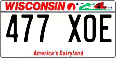 WI license plate 477XOE
