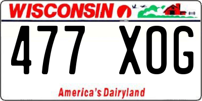 WI license plate 477XOG