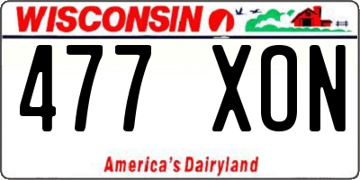 WI license plate 477XON